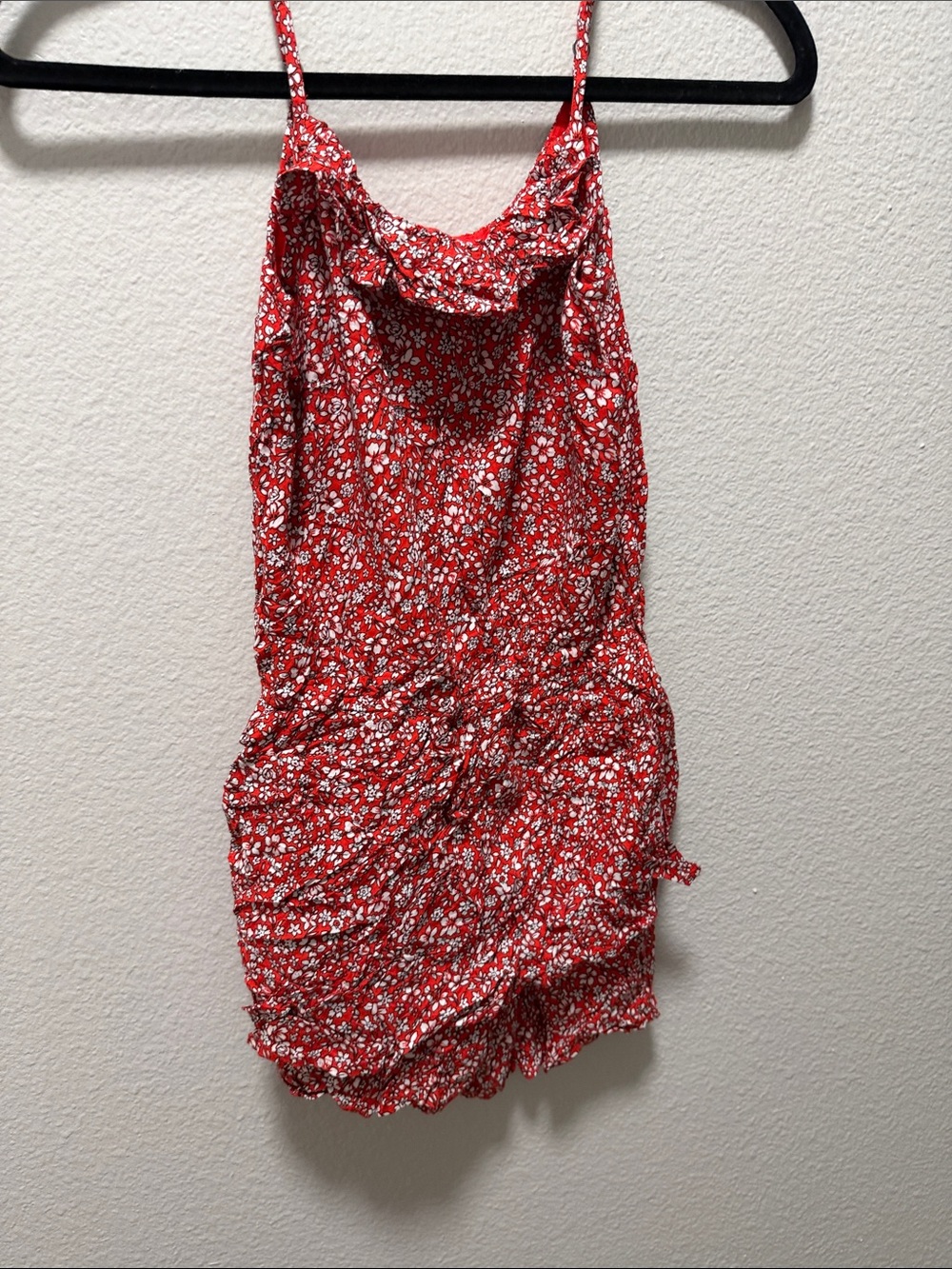 abercrombie kids Red Floral Mini Dress with Spaghetti Straps